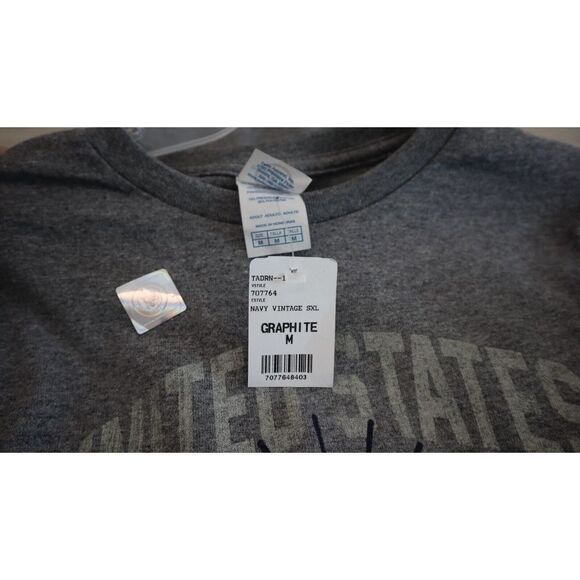 Delta Pro Weight 707764 Unisex Sz M Graphite Gray US Navy Vintage Style T-Shirt - Picture 3 of 5